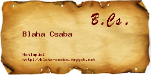 Blaha Csaba névjegykártya