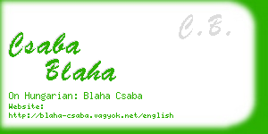 csaba blaha business card